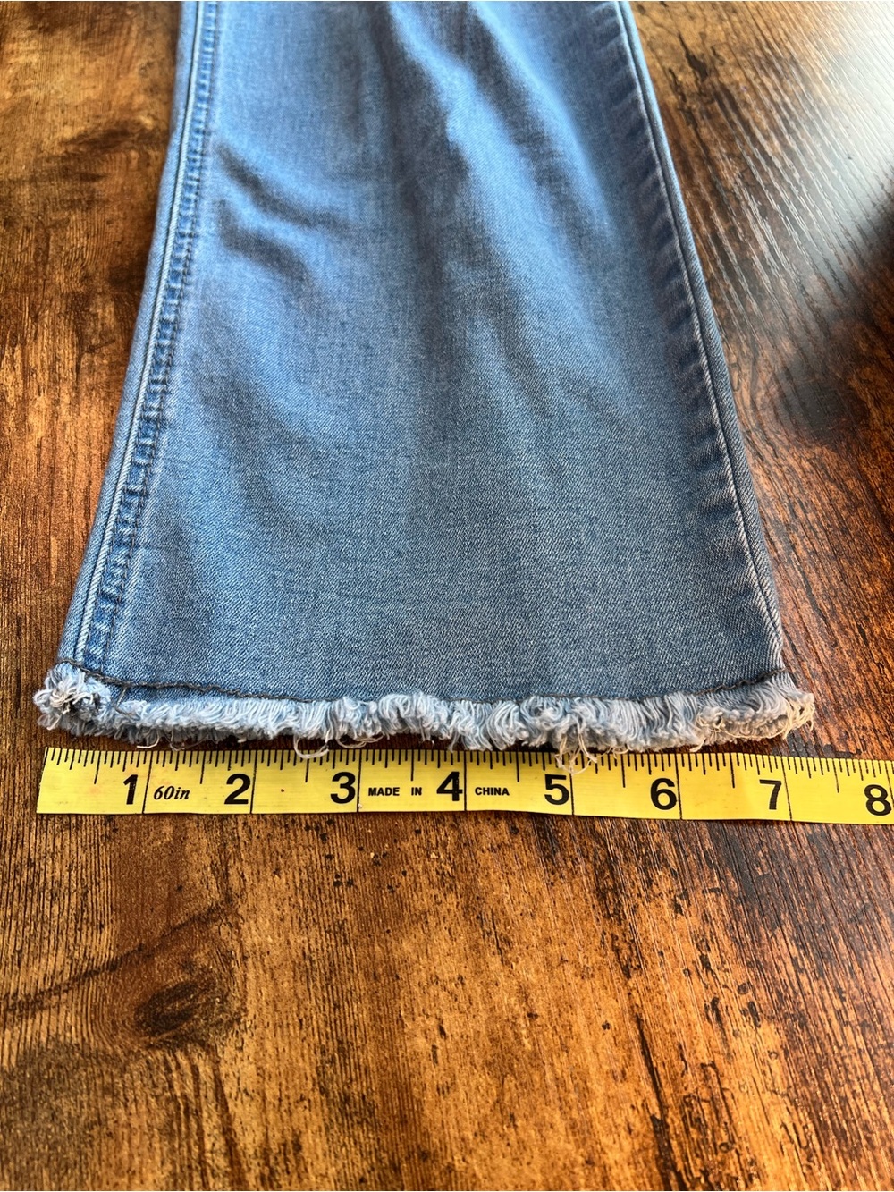 Distressed Denim Overalls Size L Stretch Raw Hem Cropped Straight Leg - Picture 8 of 10